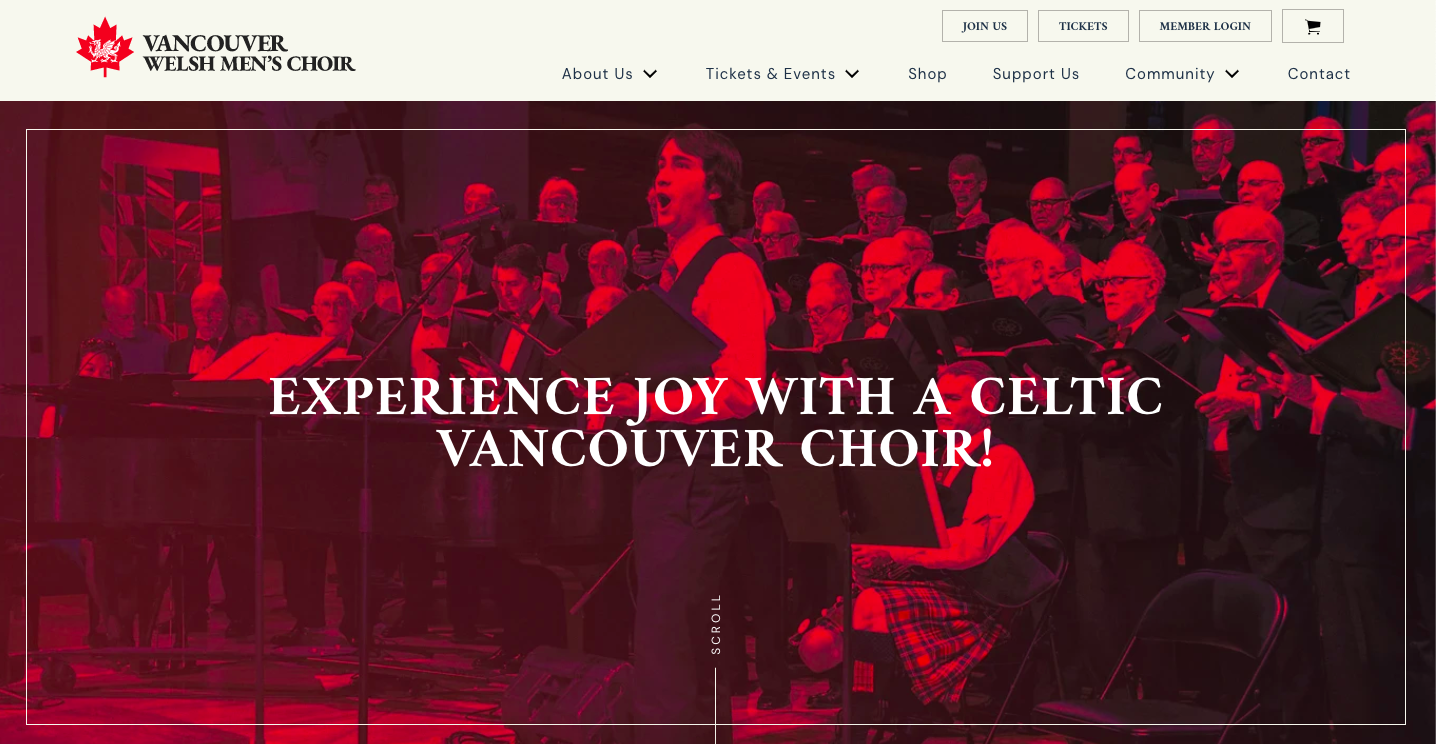 Vancouver Welsh Men's Choir Website Redesign